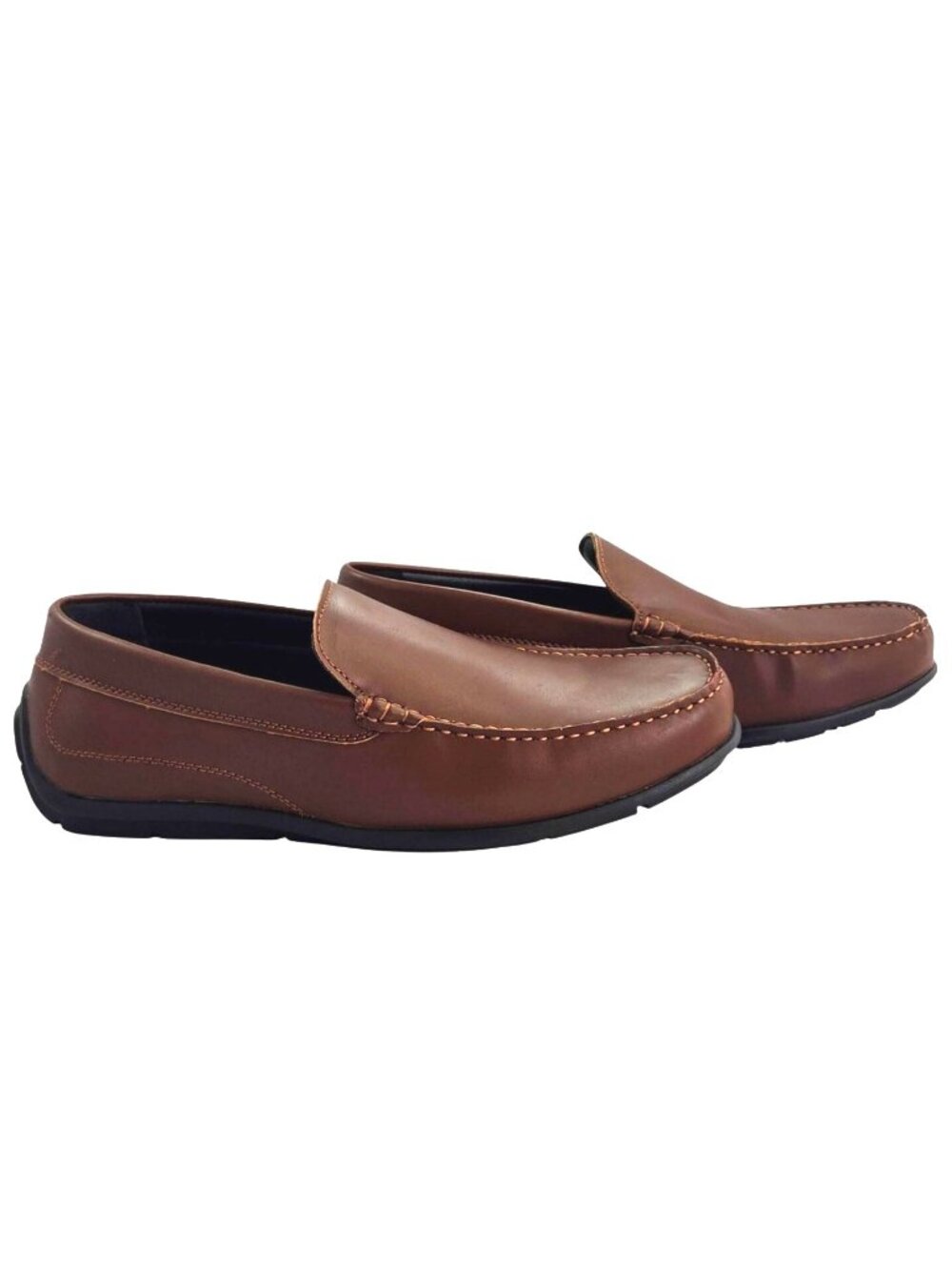 David Stone Neville Mens Cognac Brown Slip-On Loafers Size 11 D
